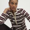 Burgundy Long Sleeve Stripe Top