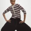 Burgundy Long Sleeve Stripe Top
