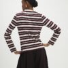 Burgundy Long Sleeve Stripe Top