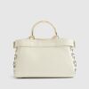 Cream 3D Floral Laser Cut Tote Bag