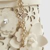Cream 3D Floral Laser Cut Tote Bag