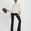 Cream Batwing Sleeve Pussybow Blouse