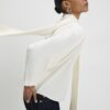 Cream Batwing Sleeve Pussybow Blouse