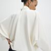 Cream Batwing Sleeve Pussybow Blouse