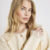 Cream Boucle Long Sleeve Fringed Cardigan