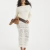 Cream Crochet Maxi Skirt