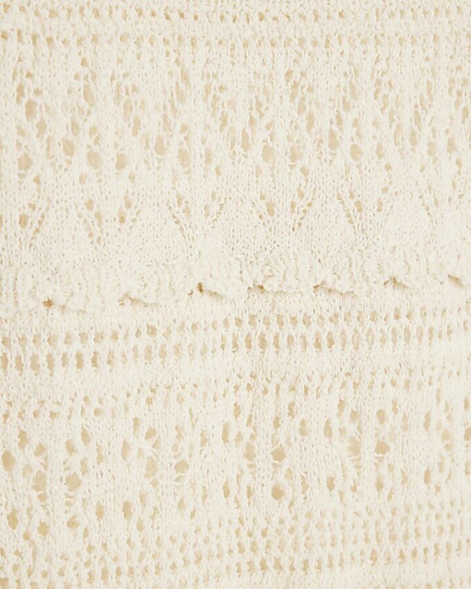 Cream Crochet Maxi Skirt