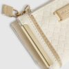 Cream Embossed Monogram Mini Purse