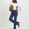 Cream Knitted Long Sleeve Polo Top