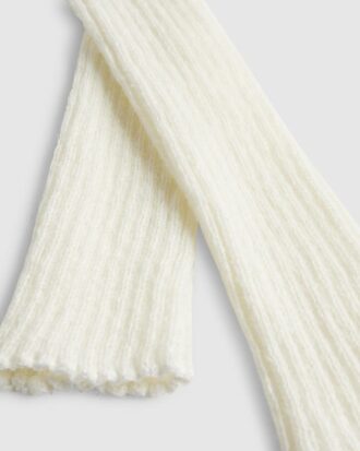 Cream Knitted Ribbed Leg Warmers