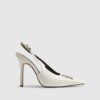 Cream Logo Slingback Court Heels