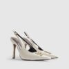 Cream Logo Slingback Court Heels