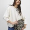 Cream Long Sleeve Batwing Top