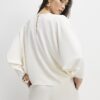 Cream Long Sleeve Batwing Top