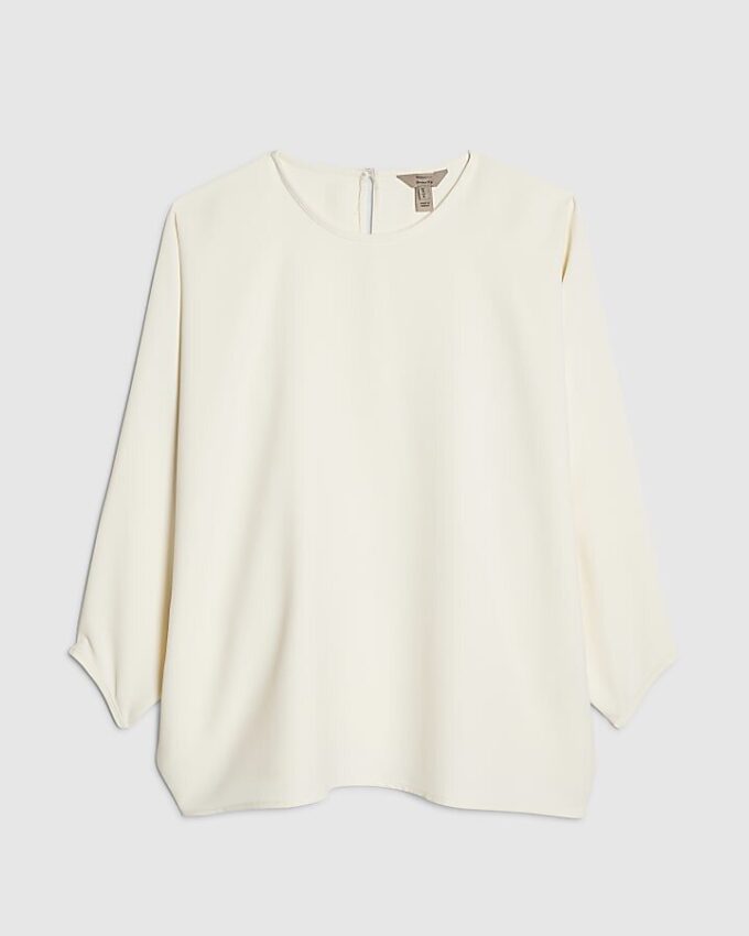 Cream Long Sleeve Batwing Top