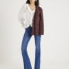 Cream Long Sleeve Ruffle Blouse