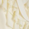 Cream Long Sleeve Wrap Ruffle Blouse