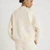 Cream Long Sleeve Zip Up Bomber Sweatshirt