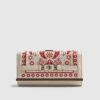 Cream Paisley Print Embroidered Purse