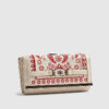 Cream Paisley Print Embroidered Purse