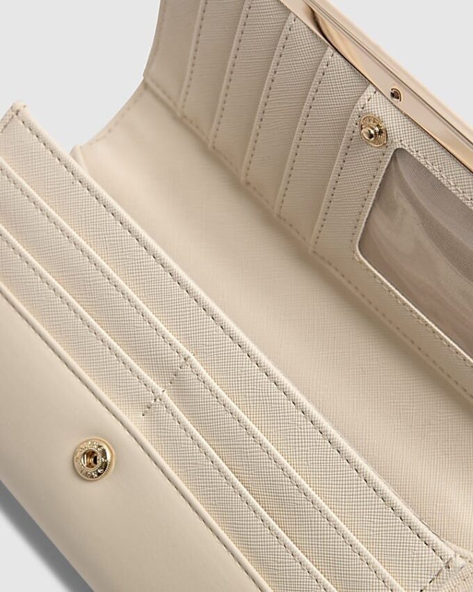 Cream Paisley Print Embroidered Purse