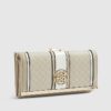 Cream Panelled Clip Top Purse