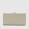 Cream Panelled Clip Top Purse