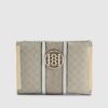 Cream Panelled Monogram Foldout Purse