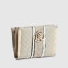 Cream Panelled Monogram Foldout Purse