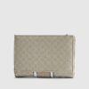 Cream Panelled Monogram Foldout Purse