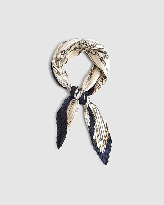 Cream Plisse Neck Scarf