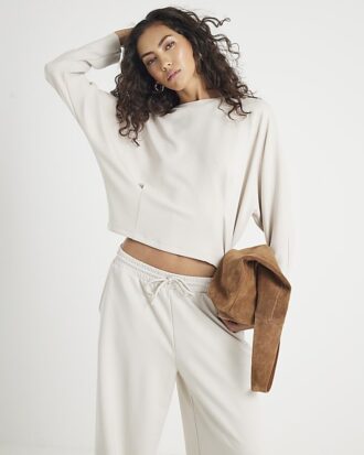 Cream Premium Long Sleeve Batwing Sweatshirt