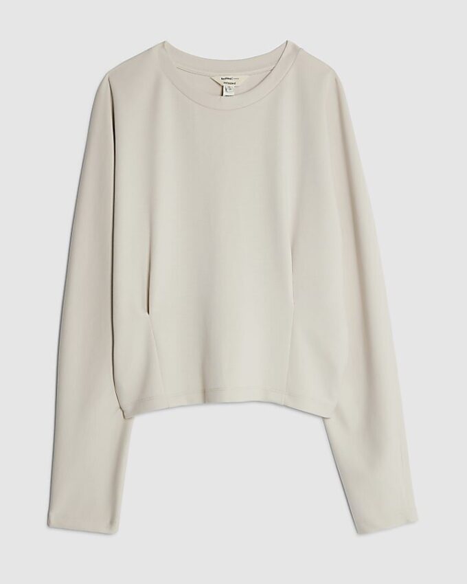 Cream Premium Long Sleeve Batwing Sweatshirt