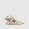 Cream Ruched Bow Court Heels