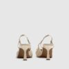 Cream Ruched Bow Court Heels