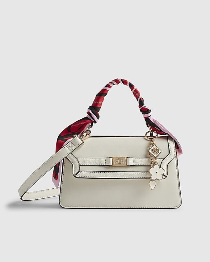 Cream Scarf Handle Tote Bag