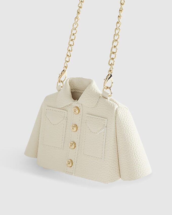 Cream Shirt Mini Purse