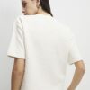 Cream Short Sleeve Jacquard Boxy T-shirt