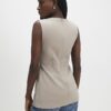 Cream Sleeveless Tunic Top