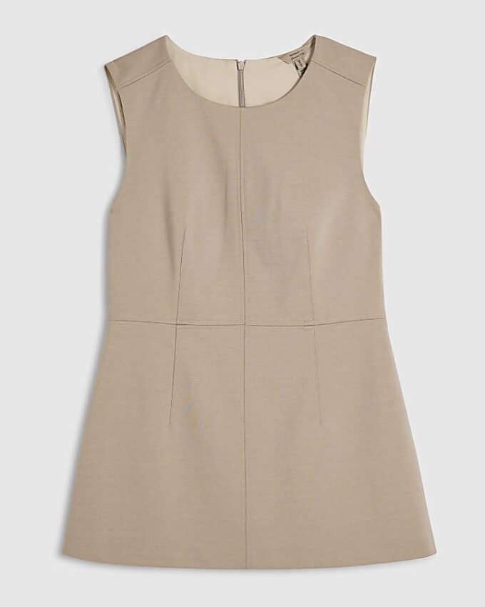 Cream Sleeveless Tunic Top