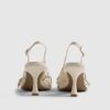 Cream Sling Back 3D Floral Court Heels