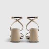 Cream Strappy Block Heel Sandals