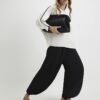 Cream Tipped Batwing Sleeve Top