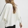 Cream Tipped Batwing Sleeve Top
