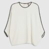 Cream Tipped Batwing Sleeve Top