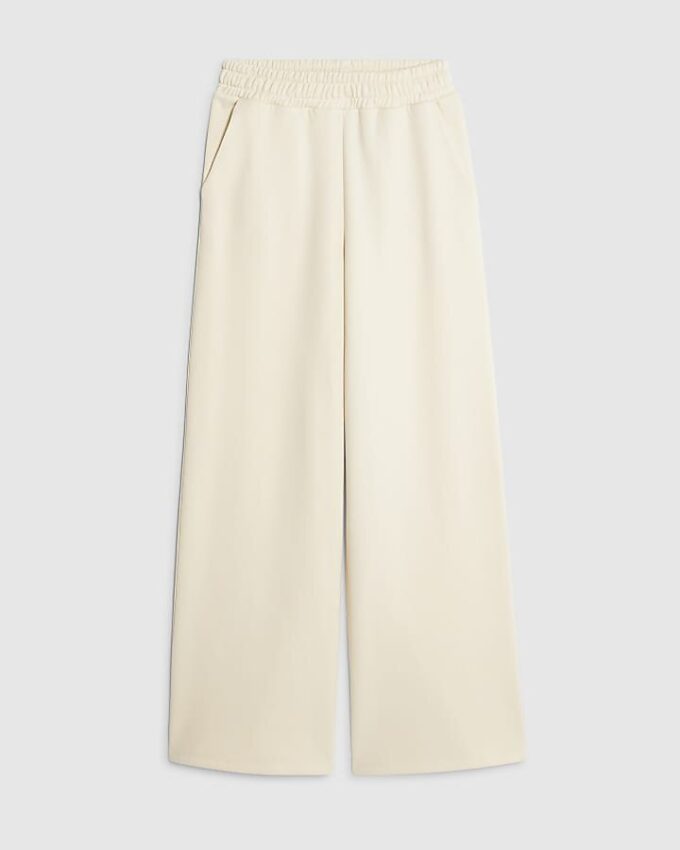 Cream Wide Leg Joggers