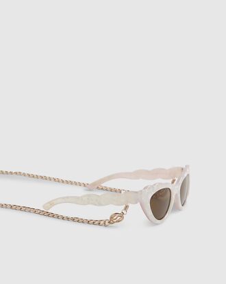 Girls Pink Scalloped Cat Eye Sunglasses