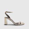 Gold Barely There Heeled Sandals