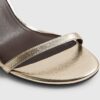 Gold Barely There Heeled Sandals