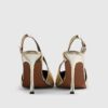 Gold Buckle Sling Back Court Heels